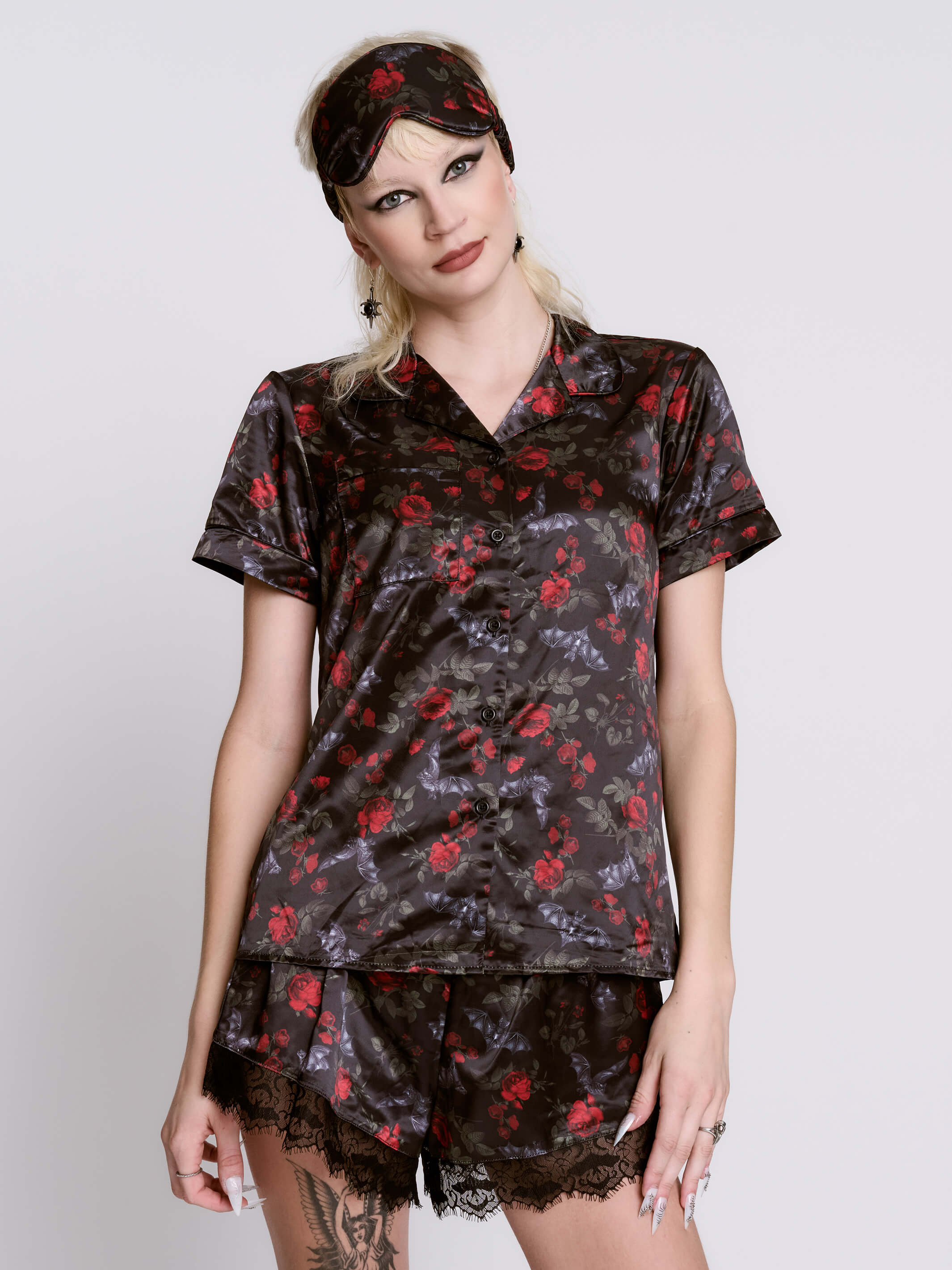 BAT'S ROOST SATIN PJ SET