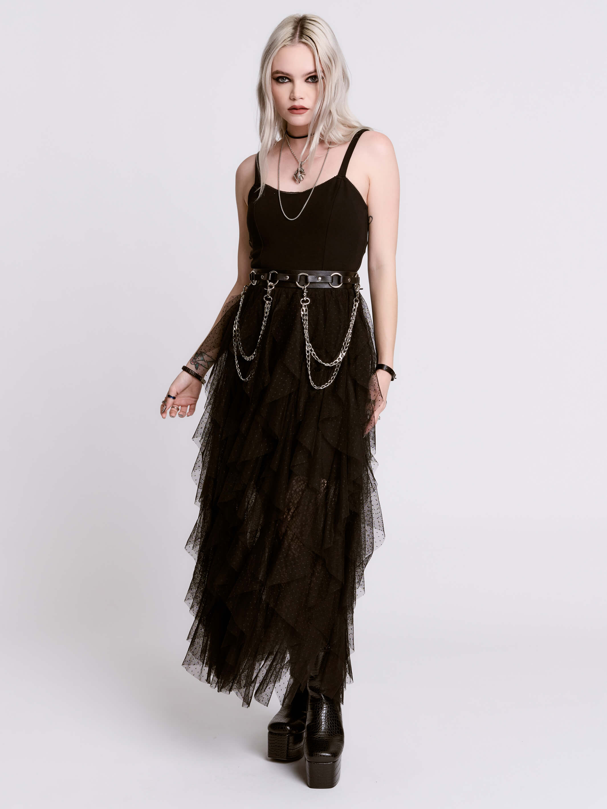 TIERED RUFFLE DRESS