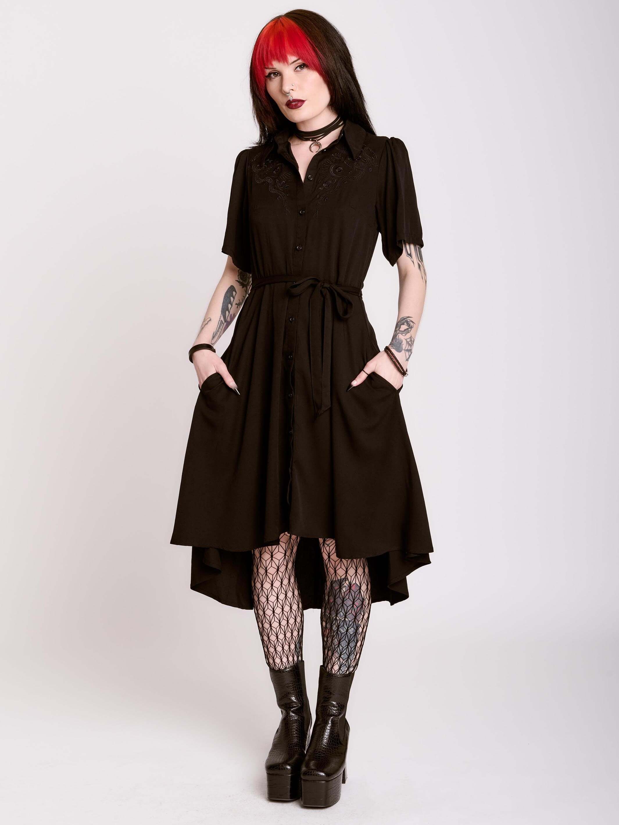 Embroidered Relics Short Sleeve Dress