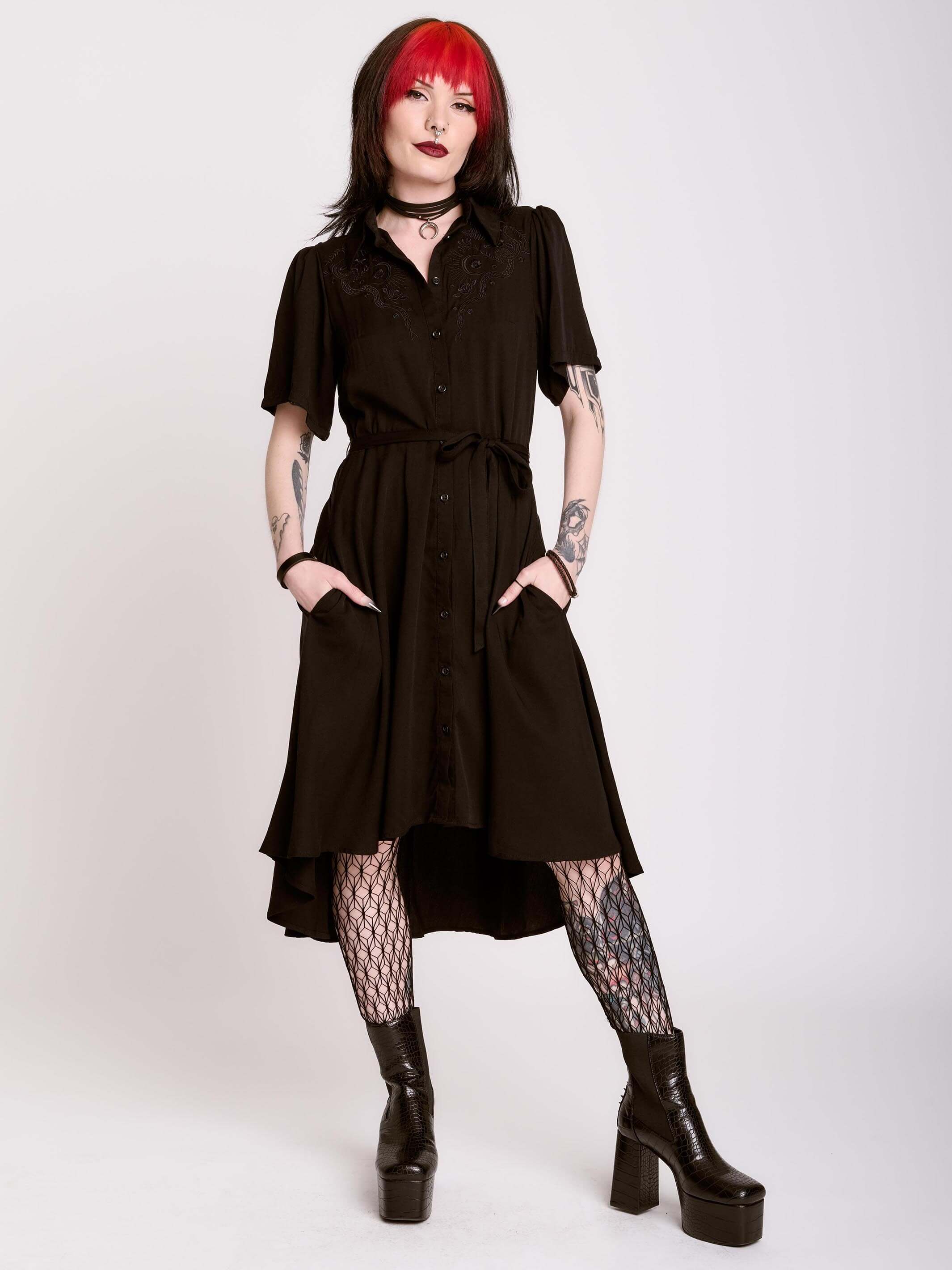 Embroidered Relics Short Sleeve Dress