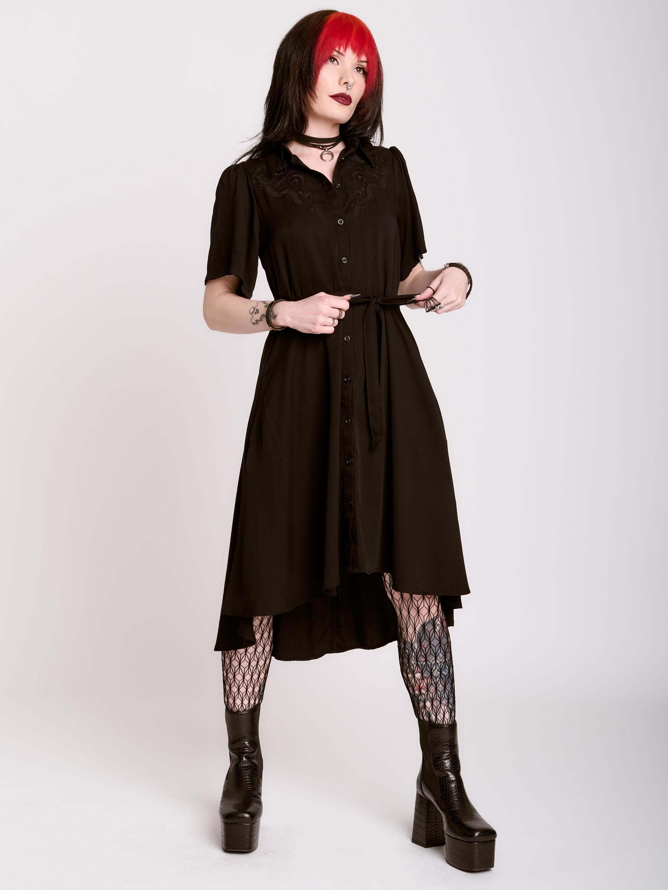 Embroidered Relics Short Sleeve Dress