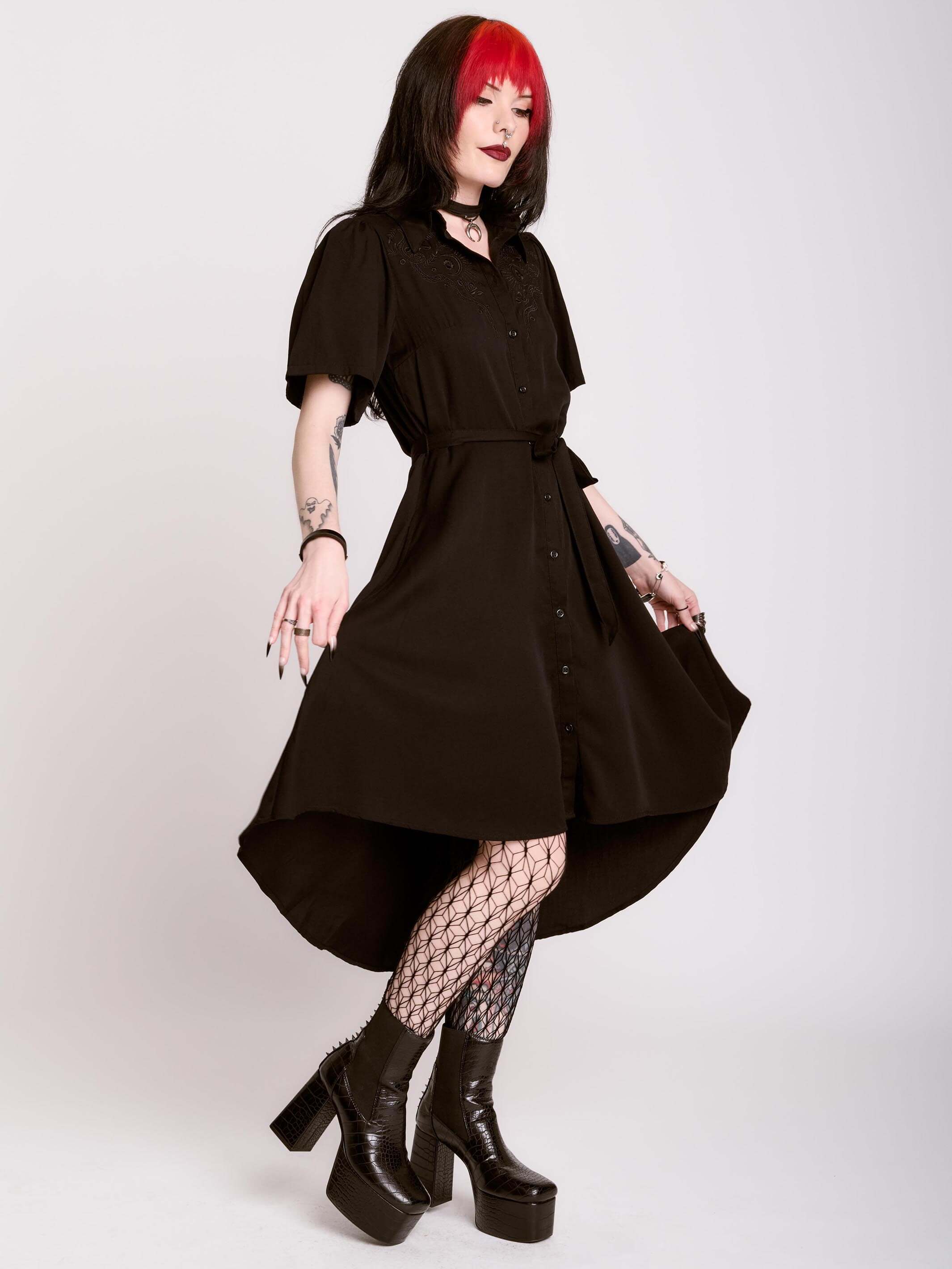 Embroidered Relics Short Sleeve Dress
