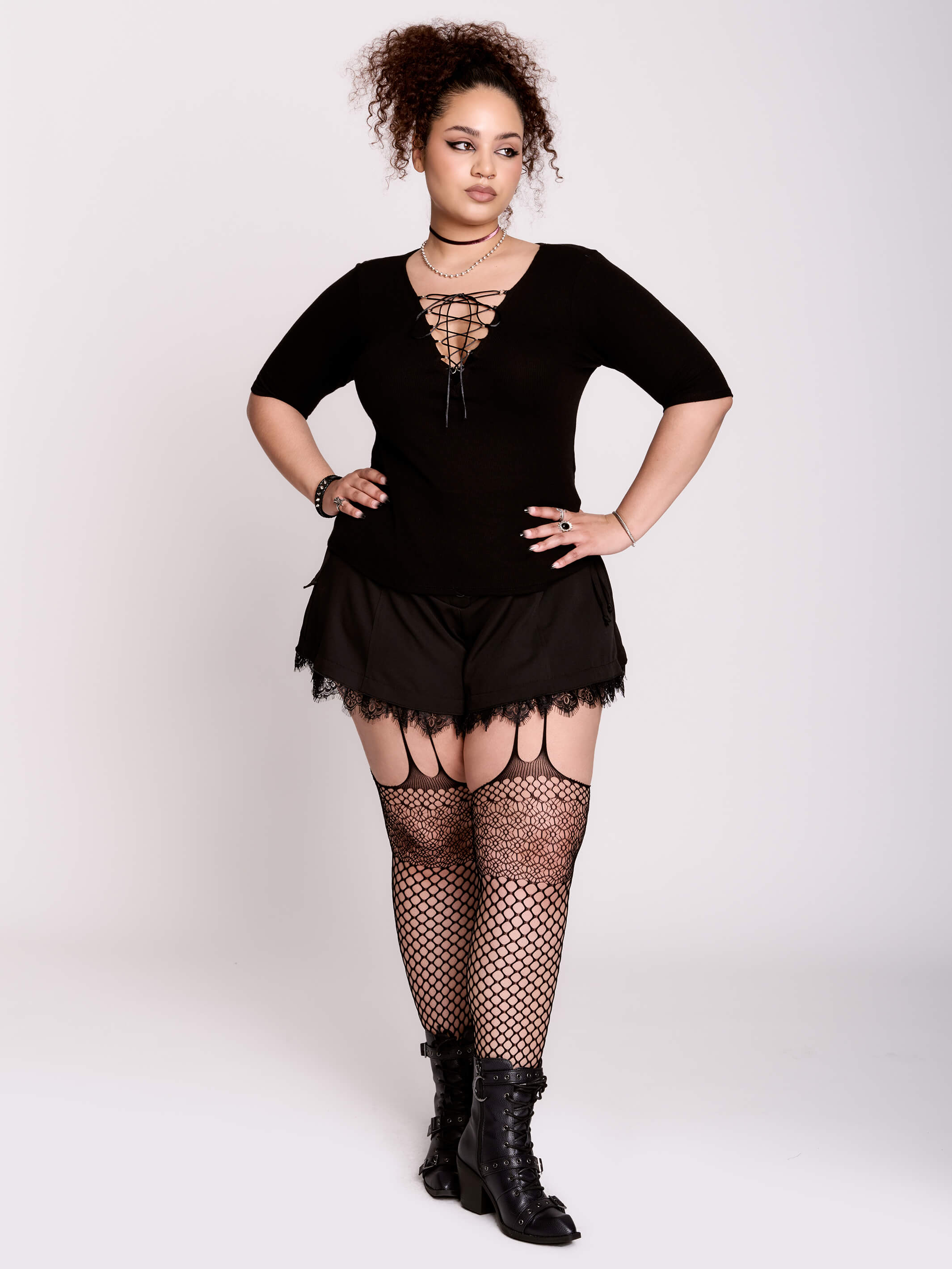 Lace Up Rib Top