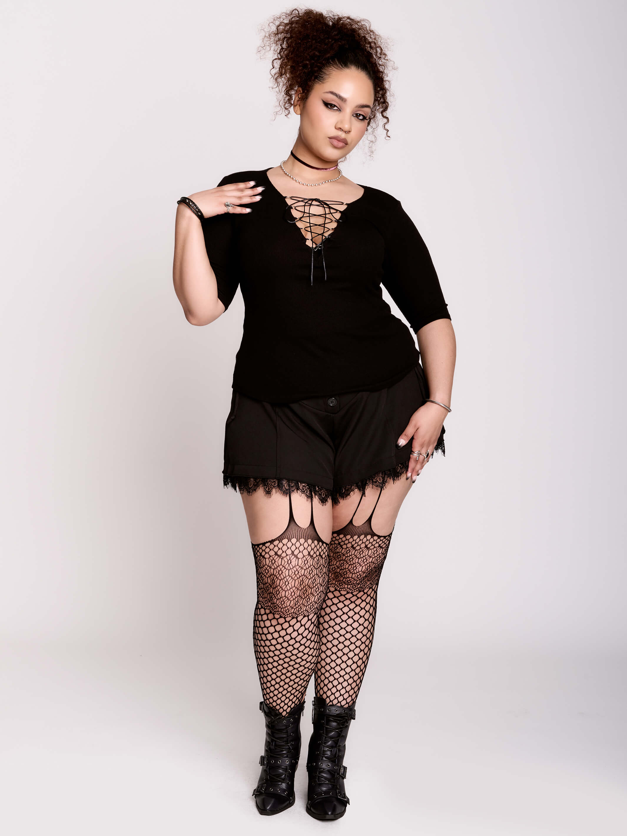Lace Up Rib Top