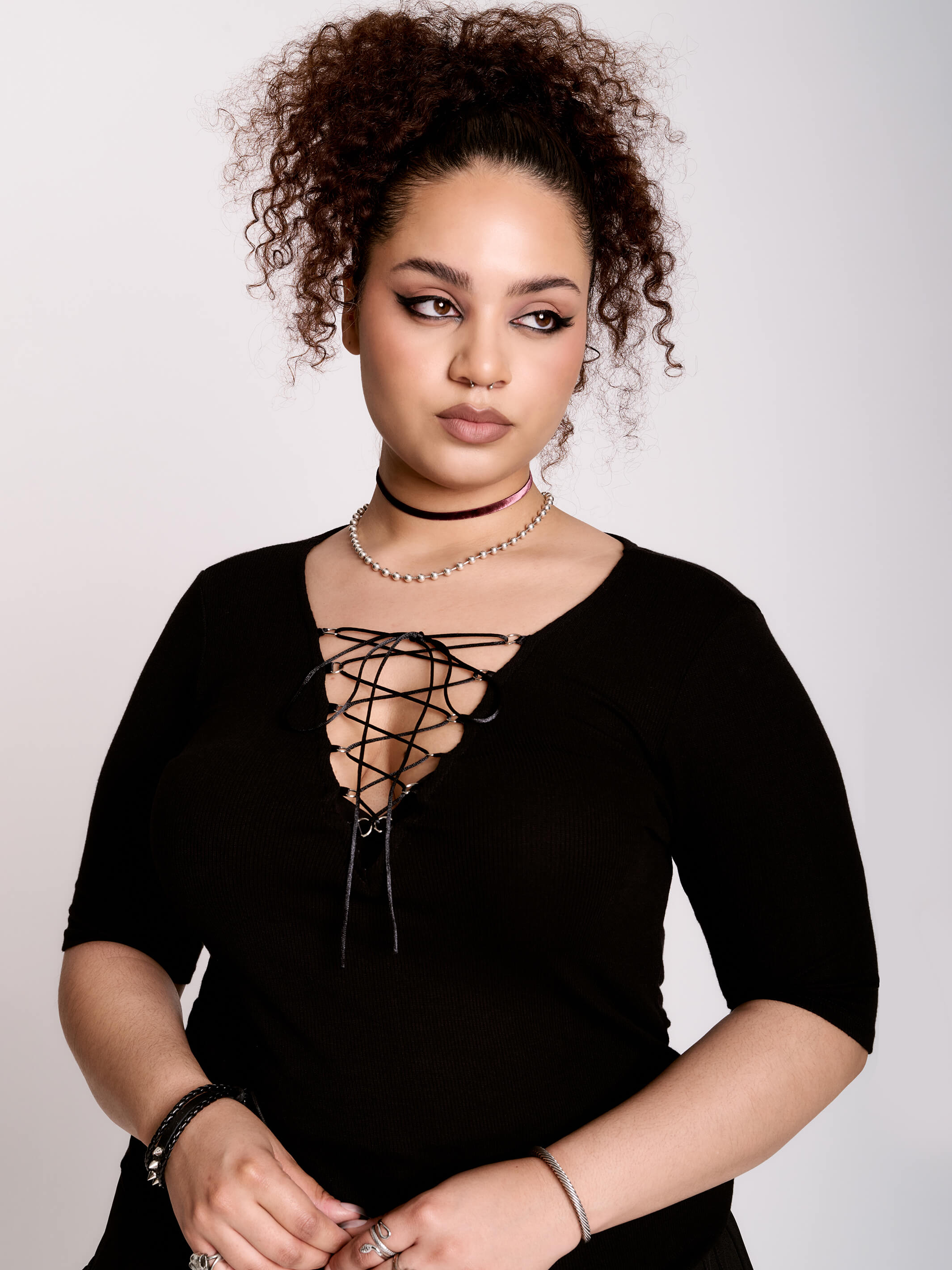 Lace Up Rib Top