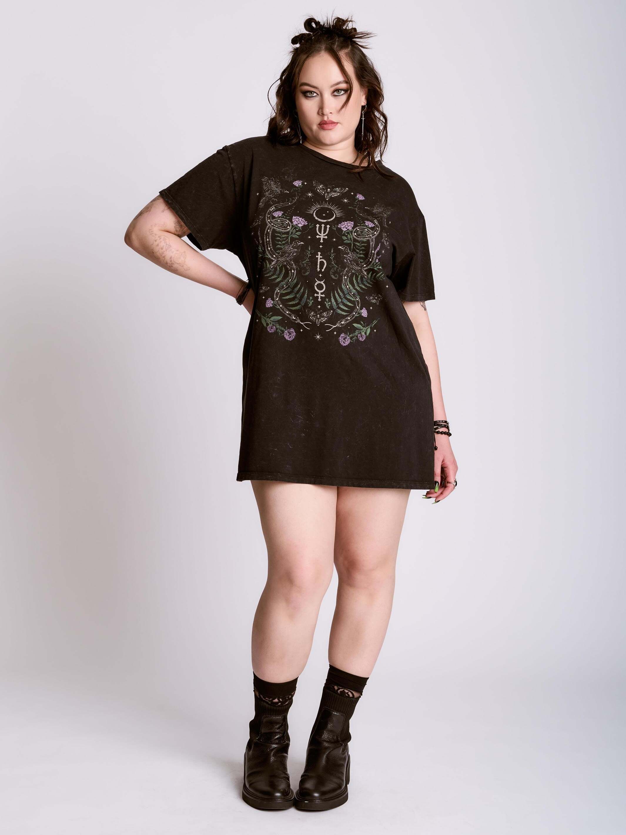 Nocturnal Garden T-shirt Dress