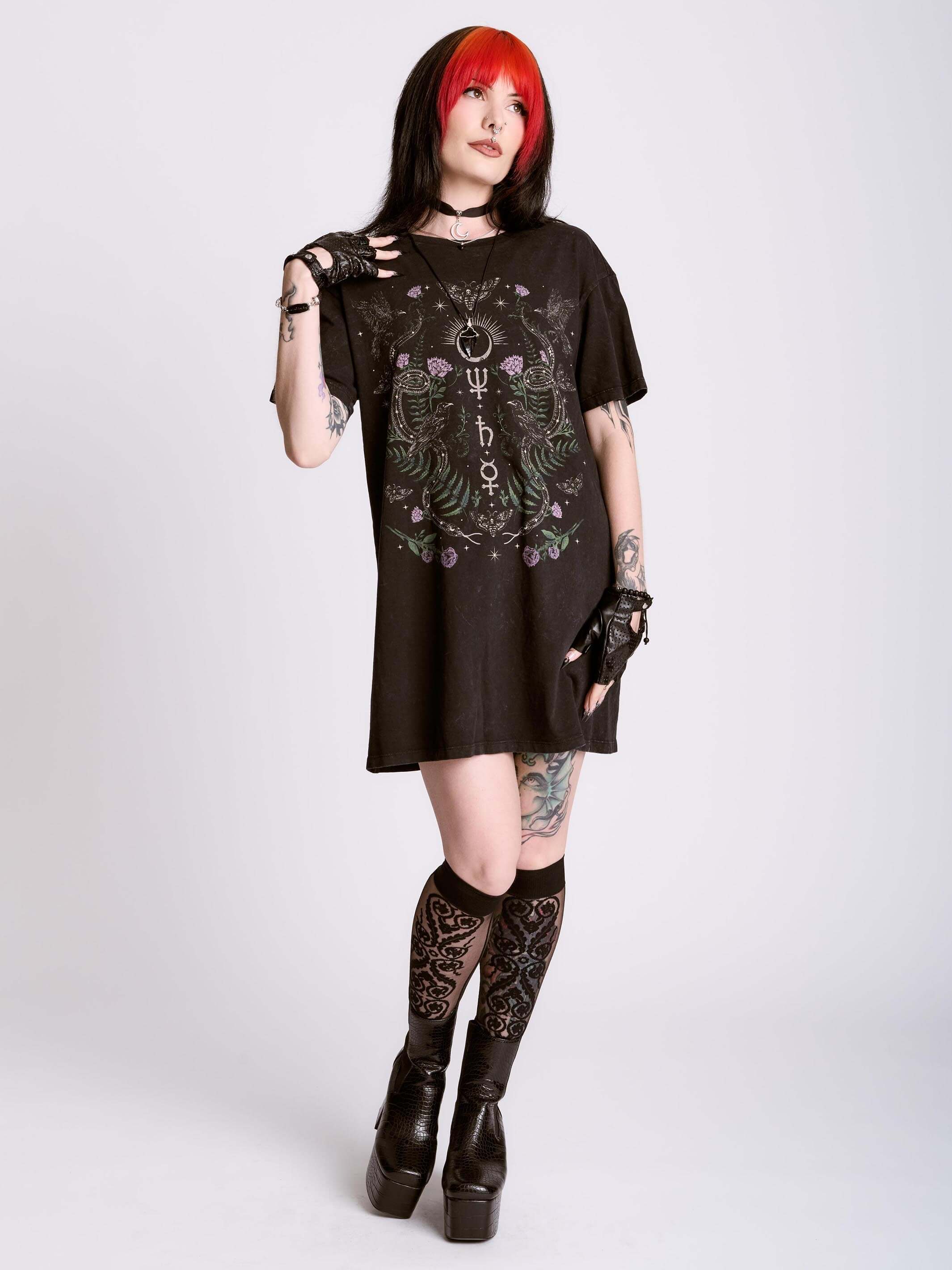 Nocturnal Garden T-shirt Dress