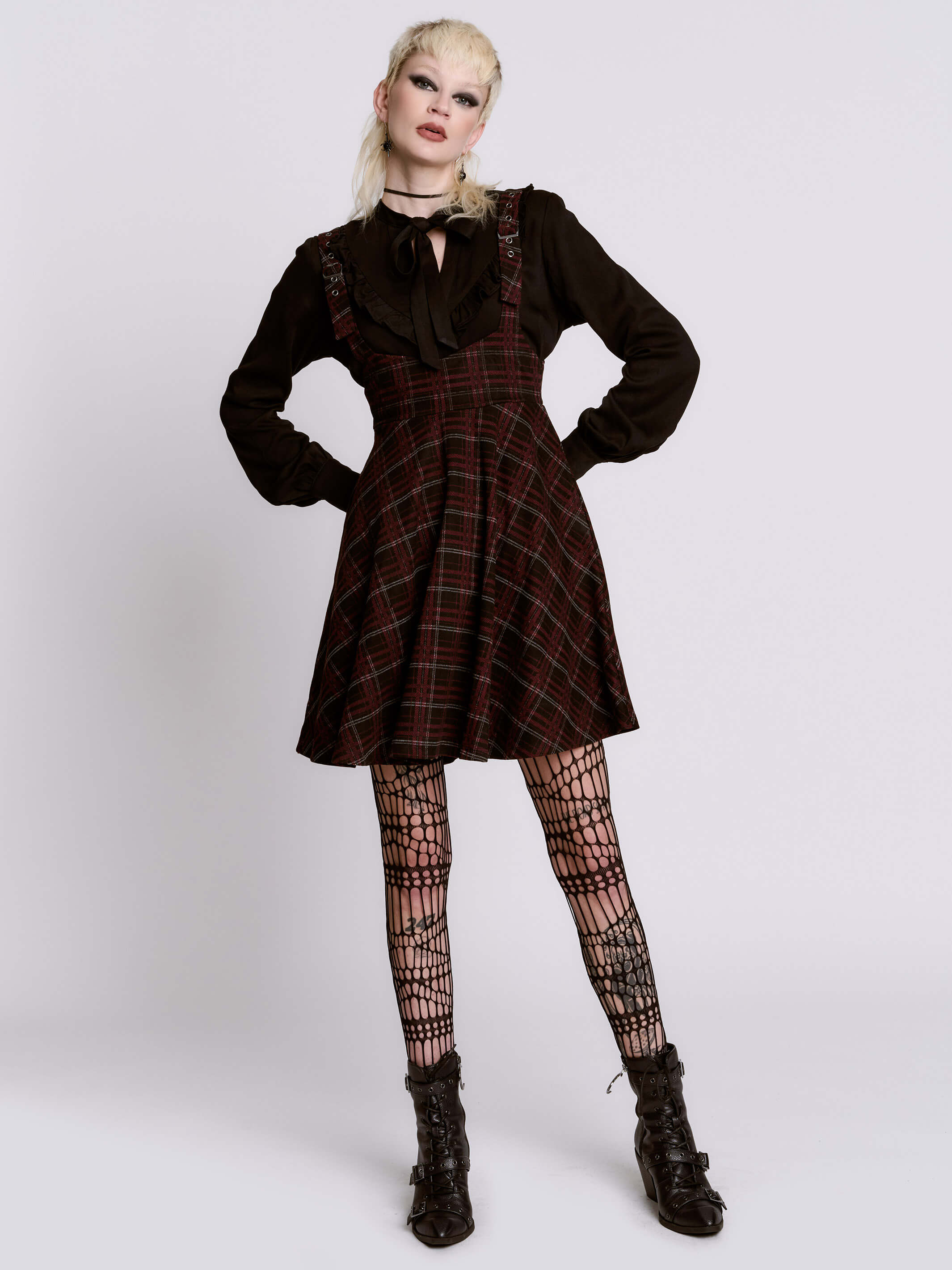 OXBLOOD PLAID JUMPER