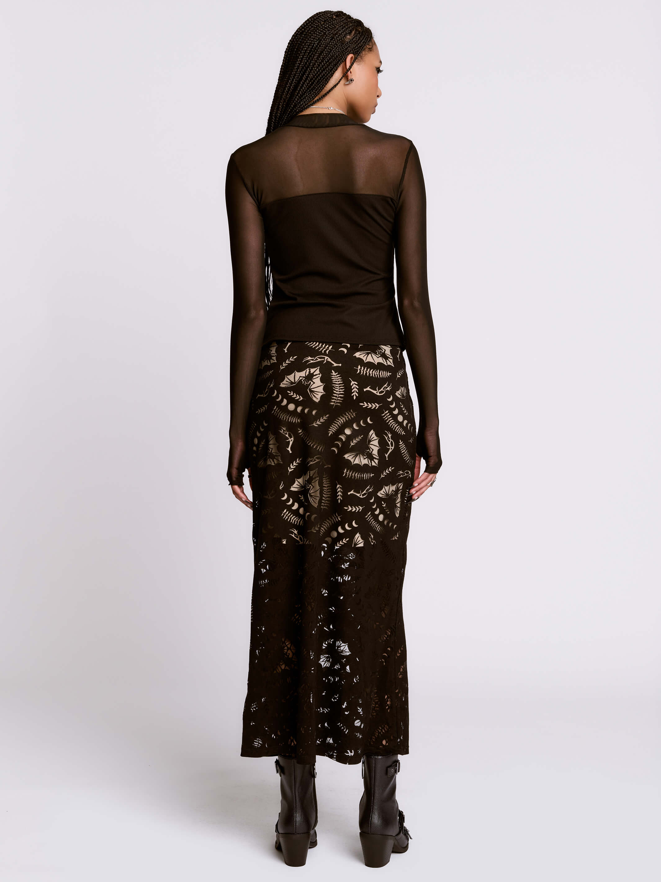 SCORNED BATS MIDI SKIRT