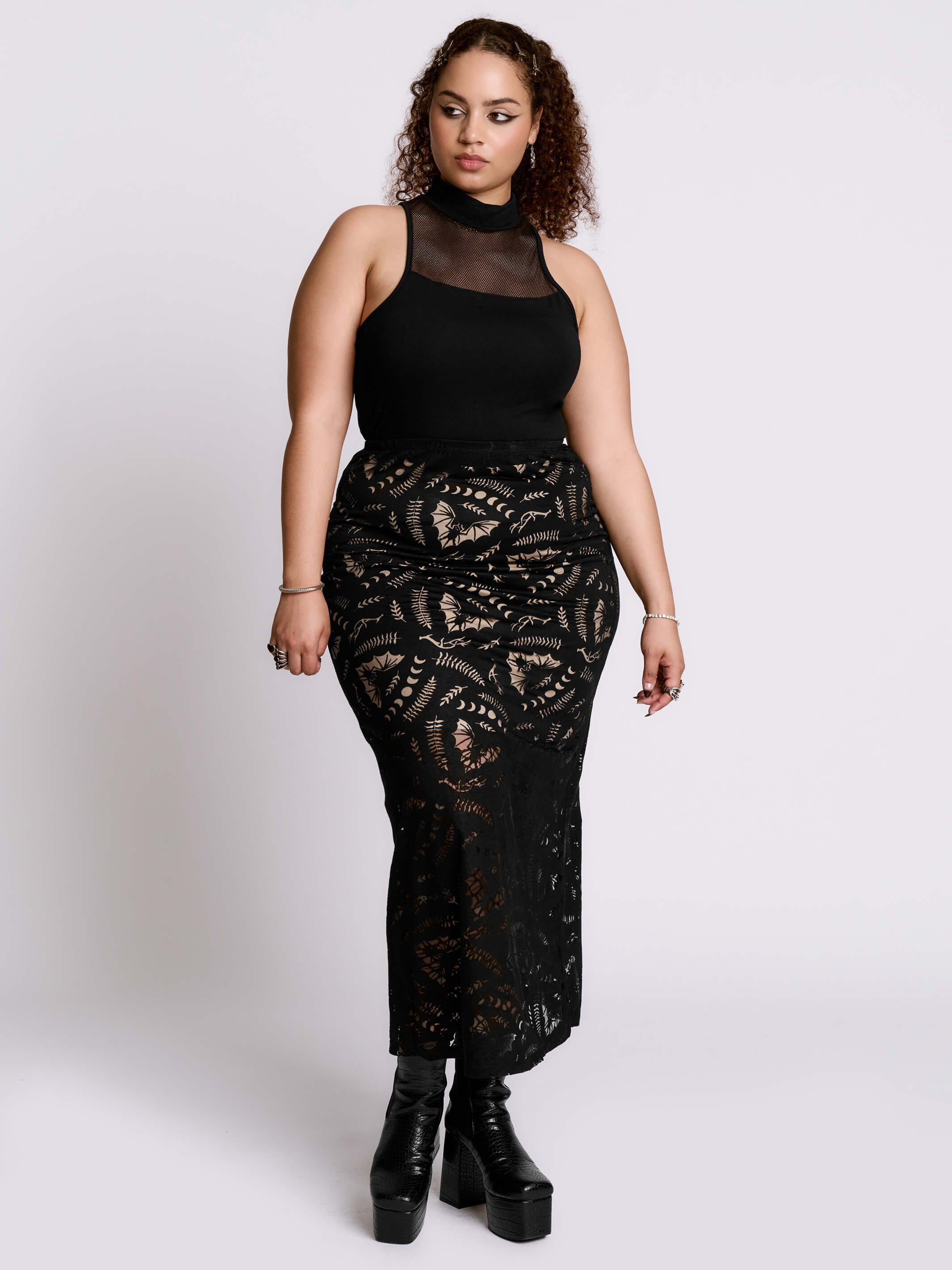 Scorned Bats Midi Skirt