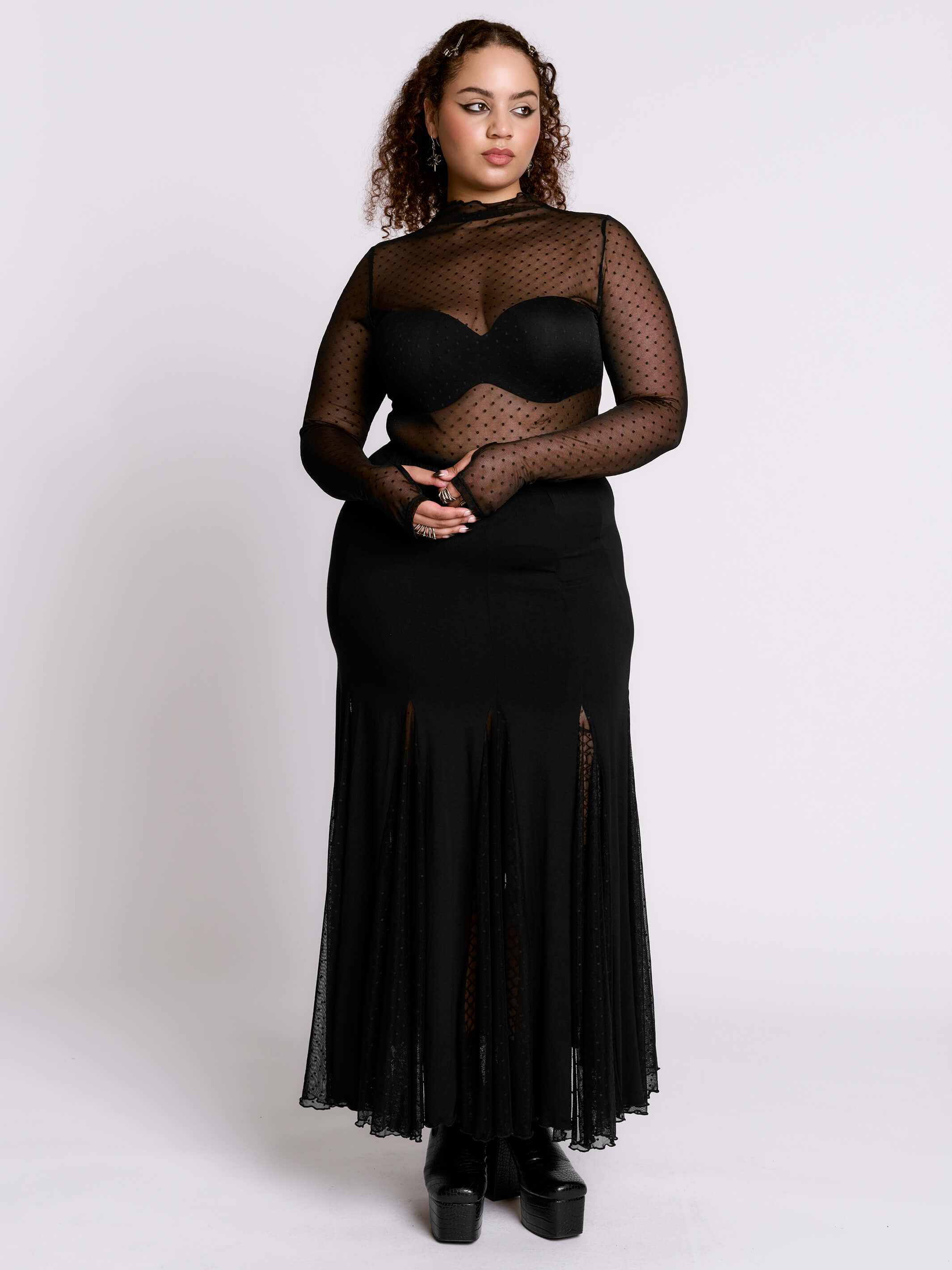 Swiss Dot Mesh Top