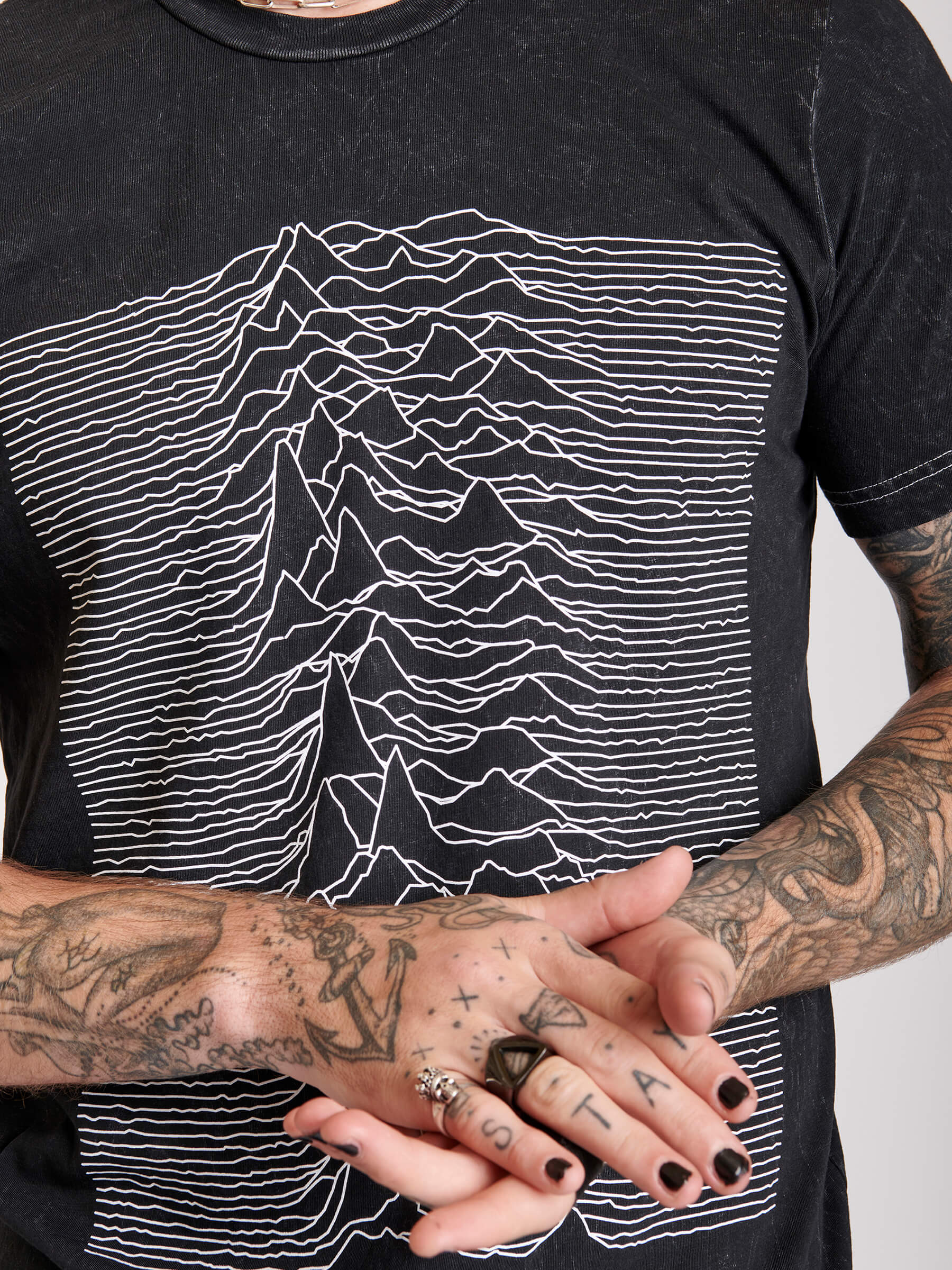 mineral wash t-shirt with front joy division art