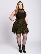 BAT EMBROIDERED MOCK NECK TANK