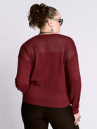 Oxblood Fishnet Sweater