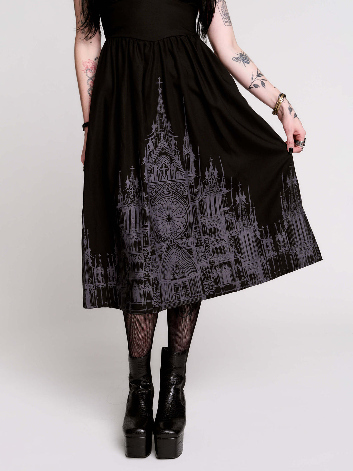 black gothic dresses with cathedral skyline