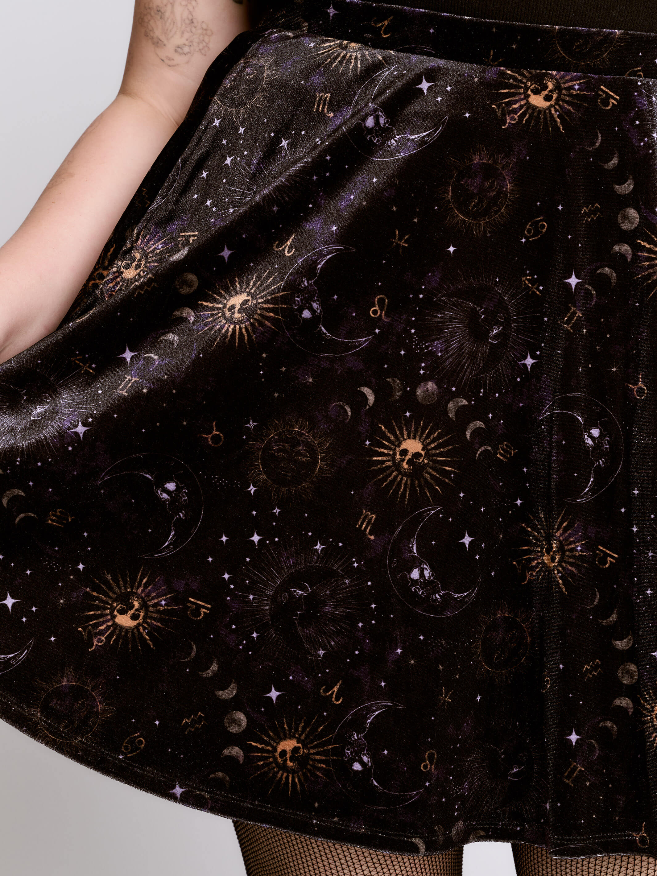 CELESTIAL VELVET SKATER SKIRT