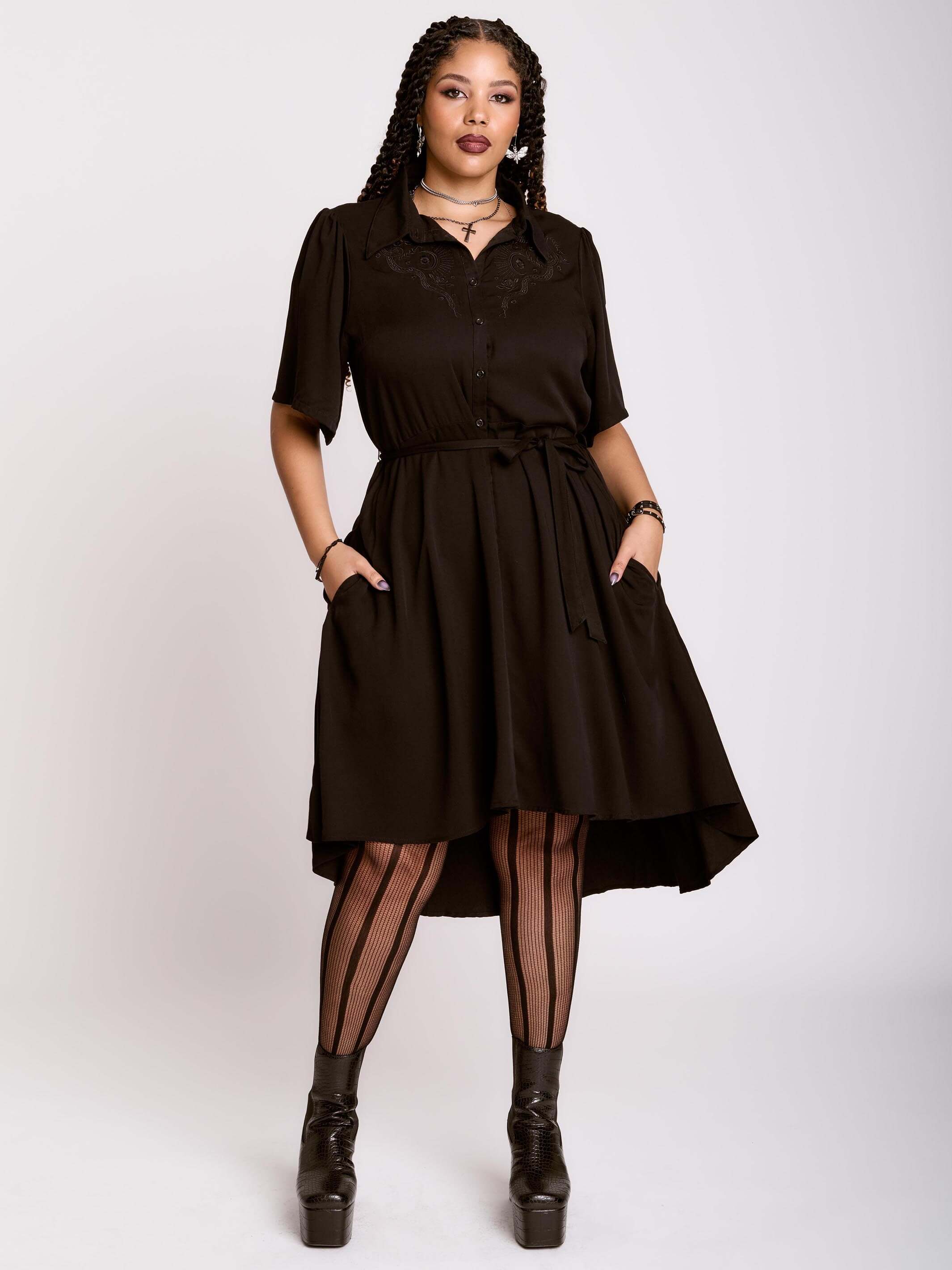 Embroidered Relics Short Sleeve Dress