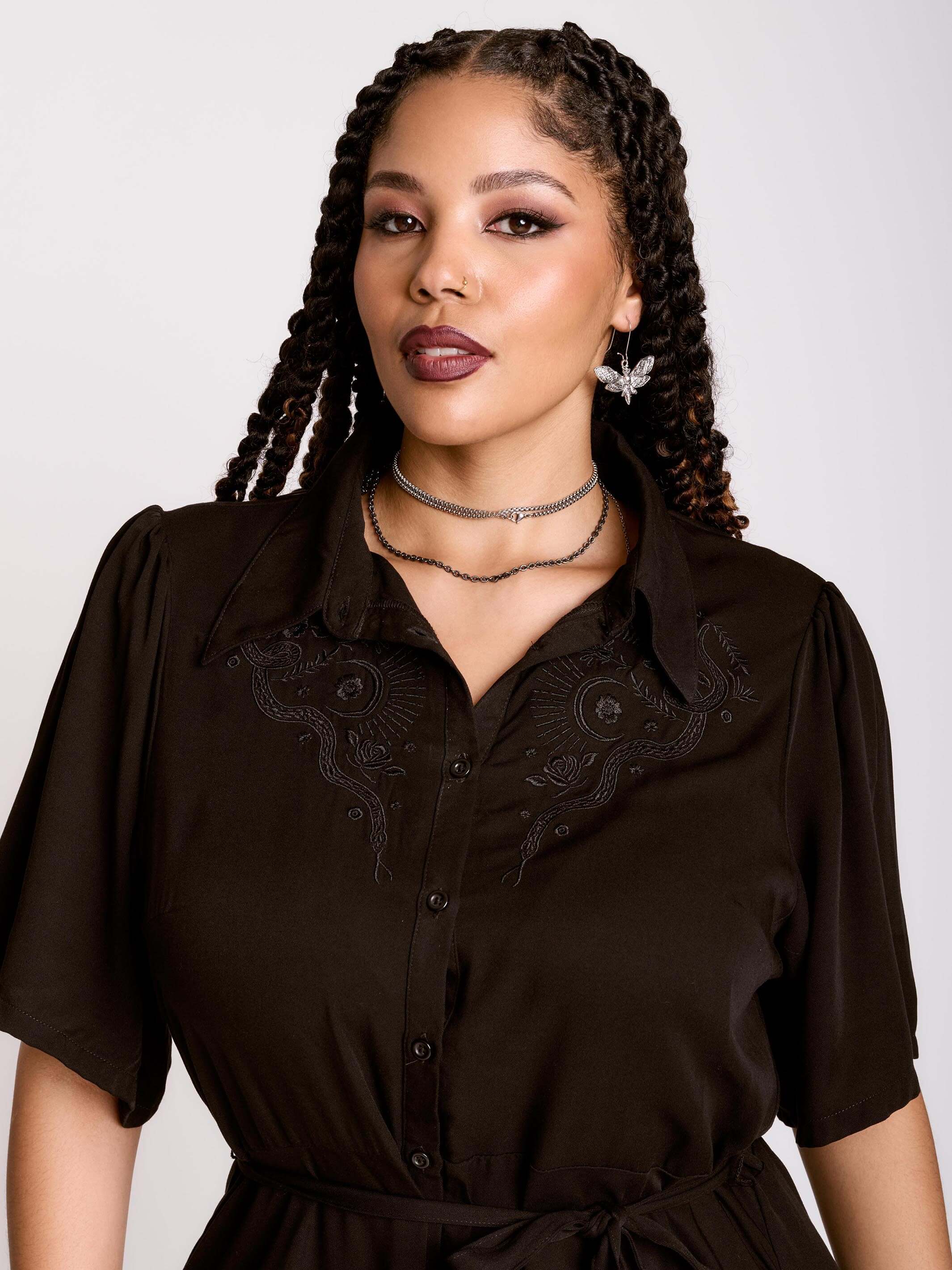 Embroidered Relics Short Sleeve Dress