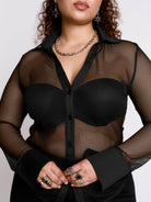 FISHNET BUTTON UP SHIRT