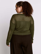 Army Green Fishnet Sweater