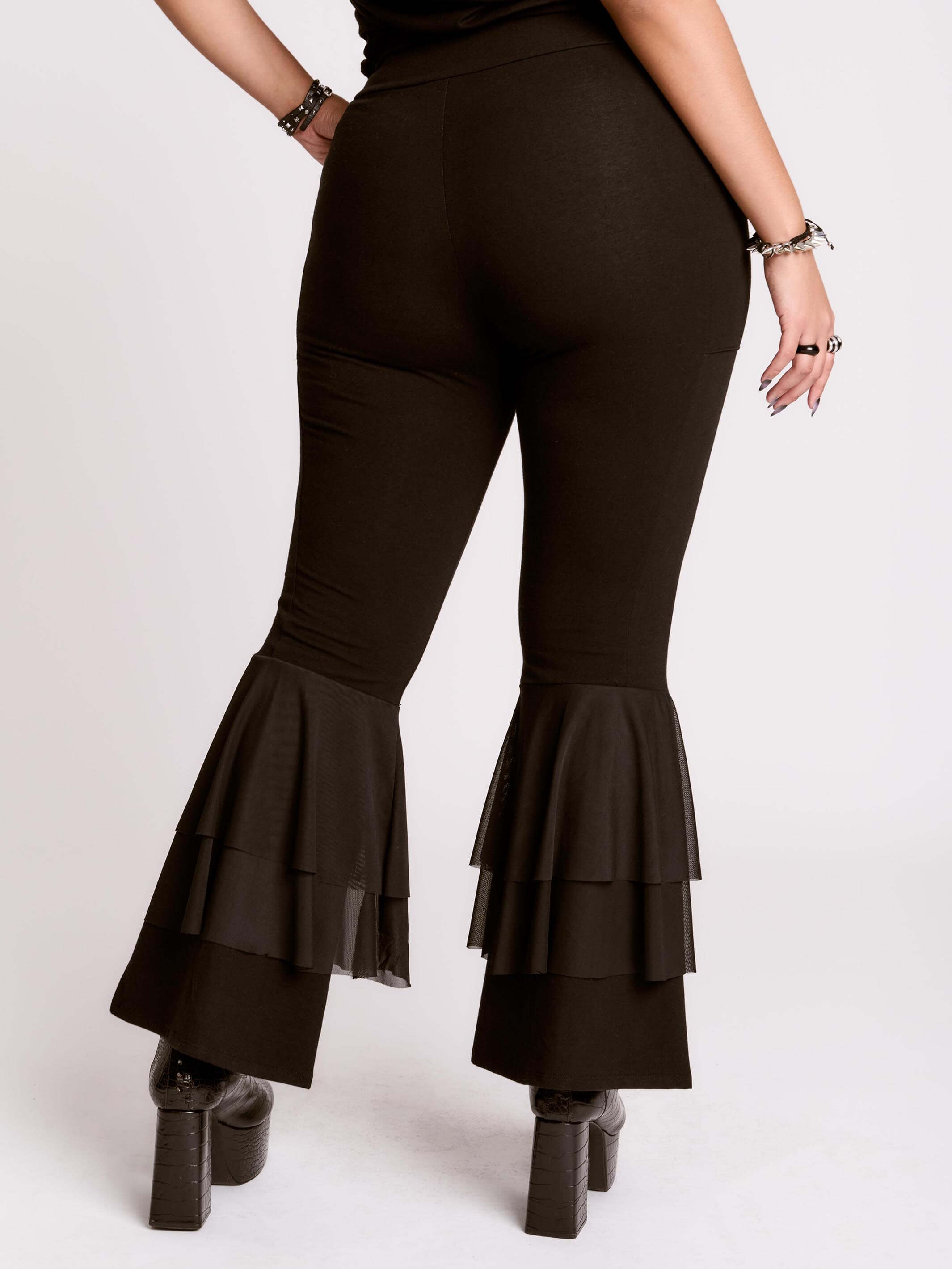 FLARED RUFFLE LEGGINGS