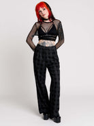Grey Plaid Trouser