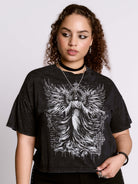 GOTHIC ANGEL CROPPED MINERAL WASH TEE