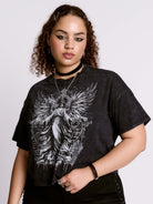 GOTHIC ANGEL CROPPED MINERAL WASH TEE