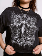 GOTHIC ANGEL CROPPED MINERAL WASH TEE