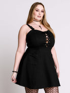Lace Up Denim Dress