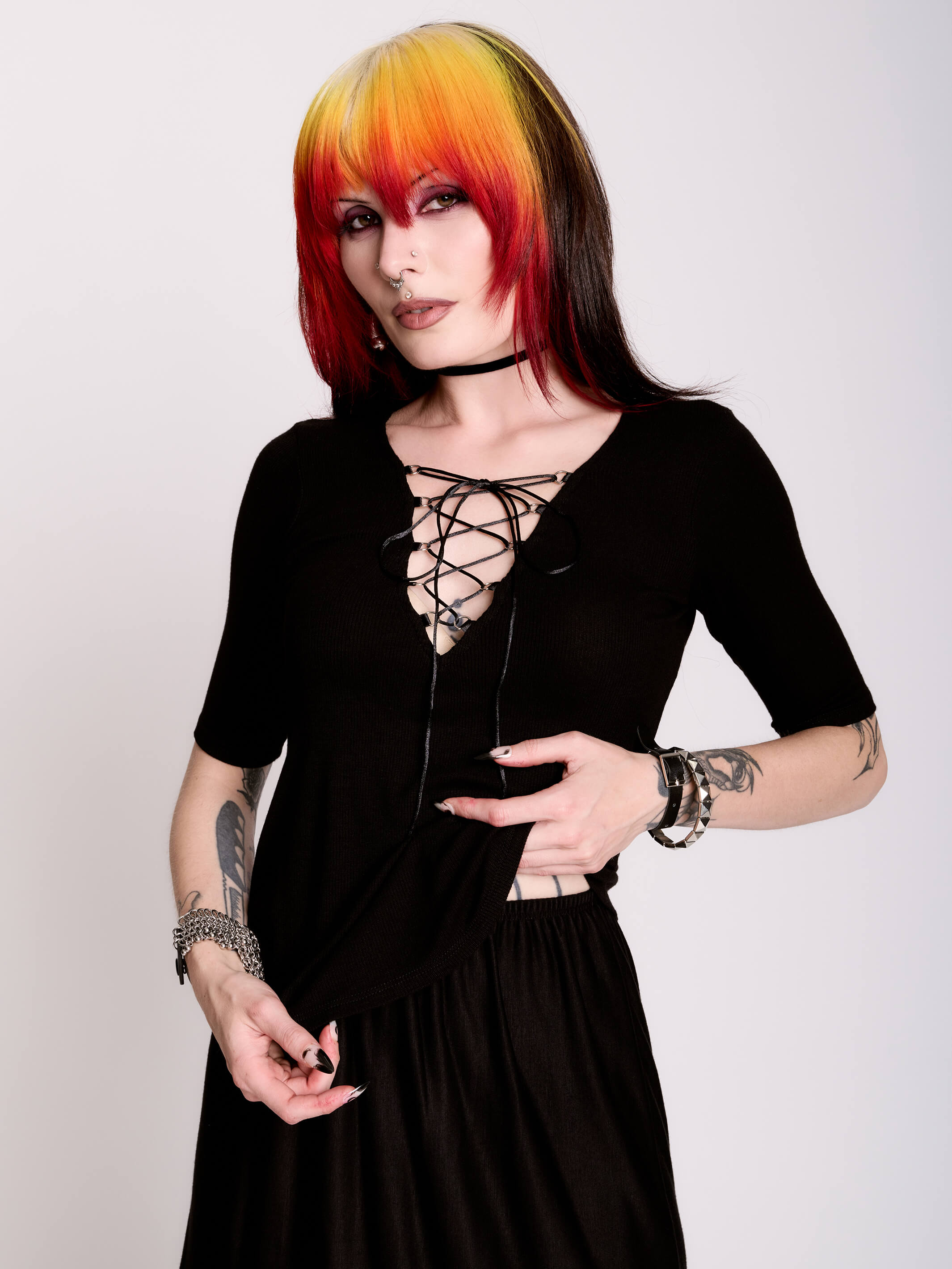 Lace Up Rib Top