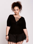 Lace Up Rib Top