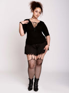 Lace Up Rib Top