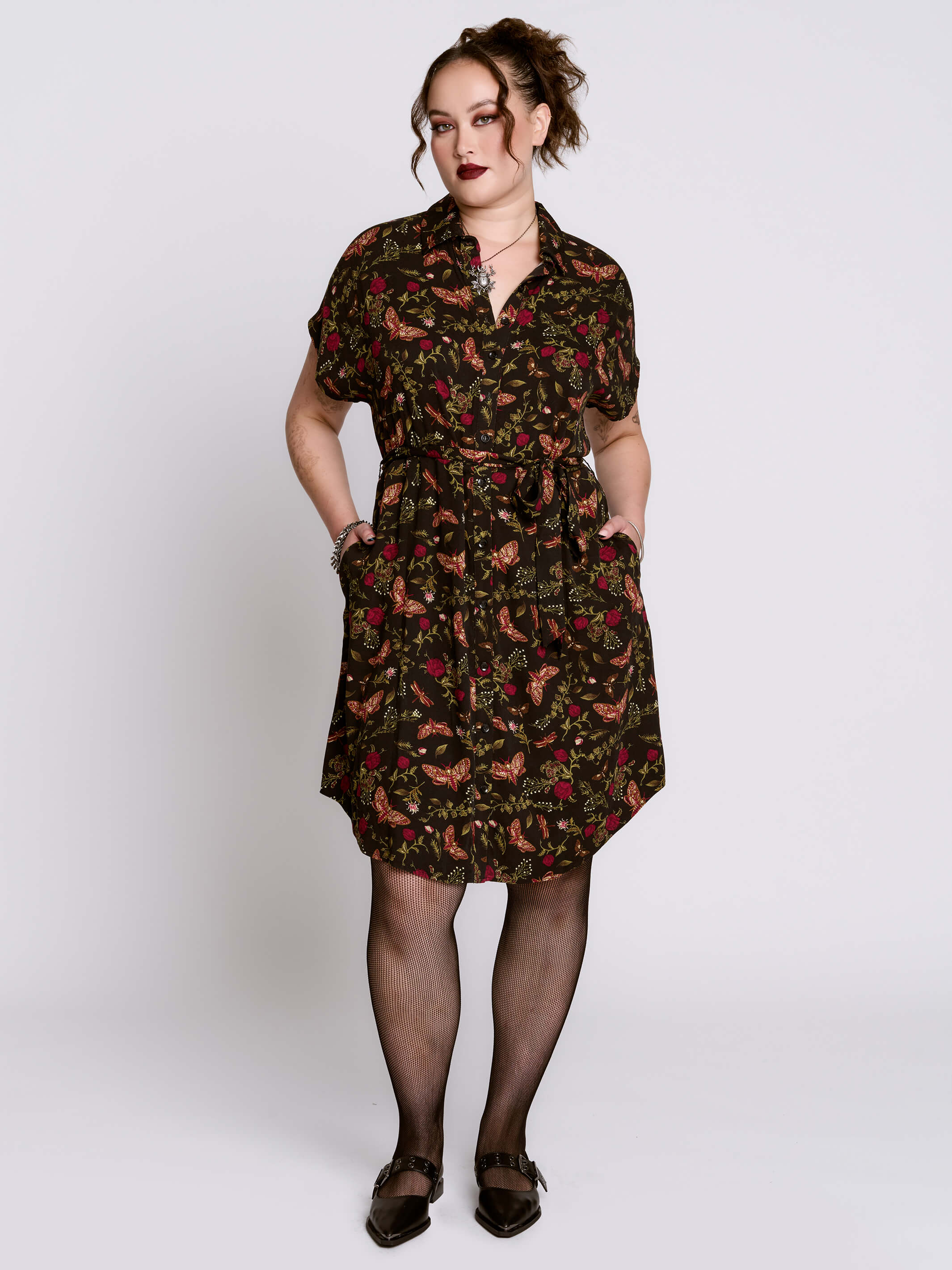 Moth to the Flame Shirt Dress