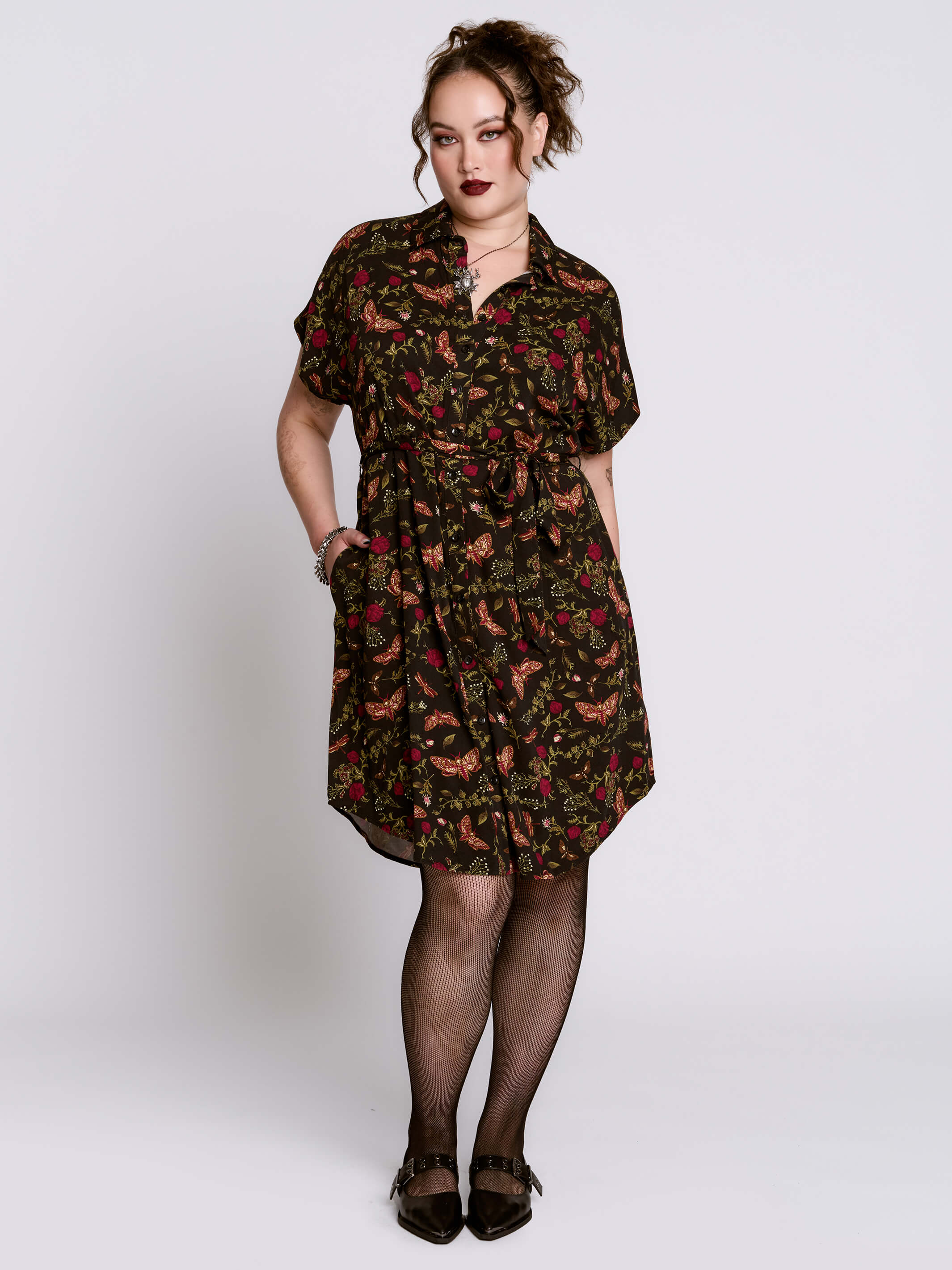 Moth to the Flame Shirt Dress