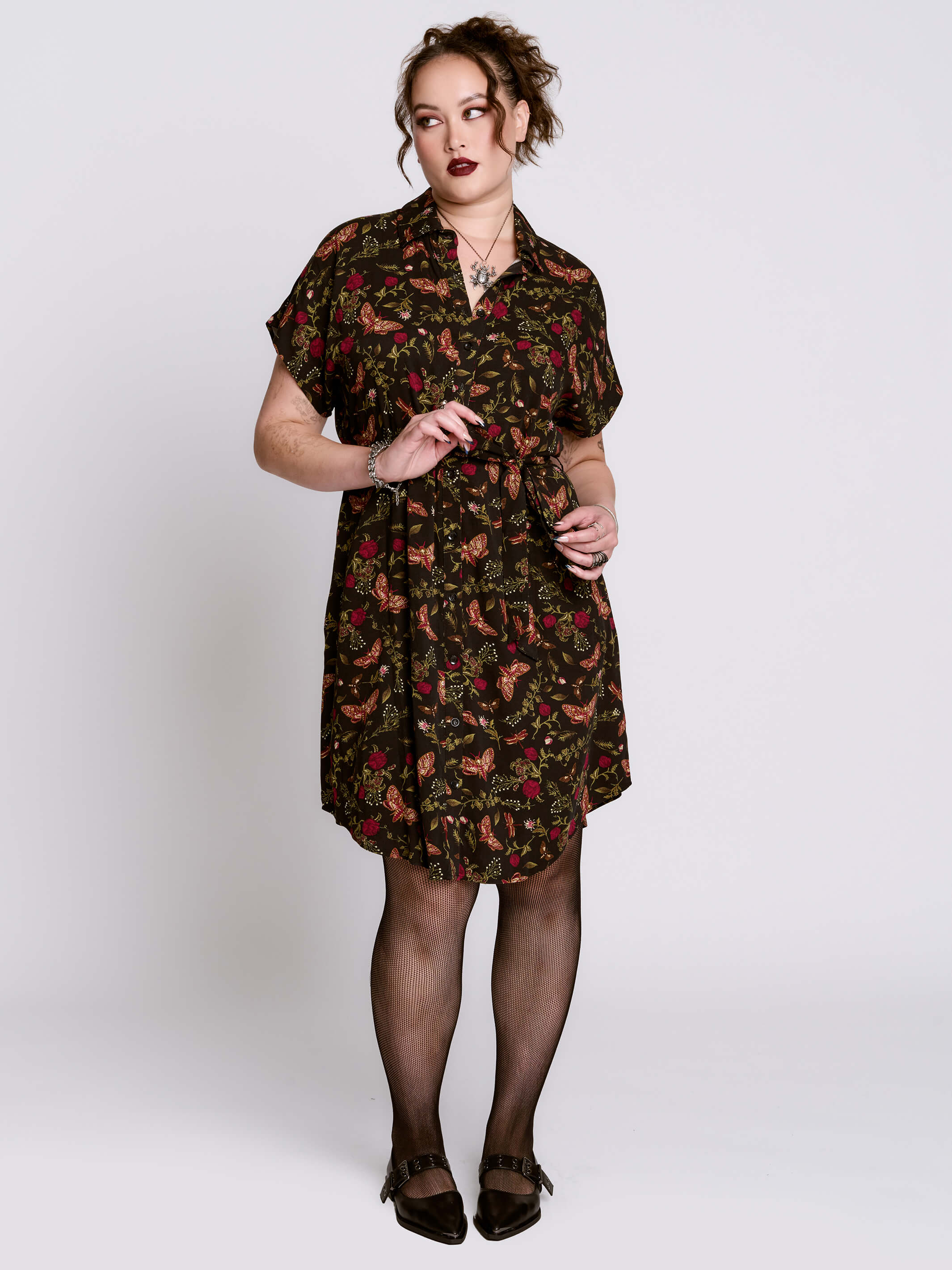 Moth to the Flame Shirt Dress
