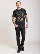 Mineral wash t-shirt with butterfly graphics