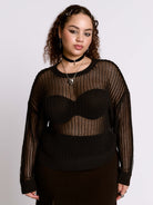 Night net black fishnet sweater