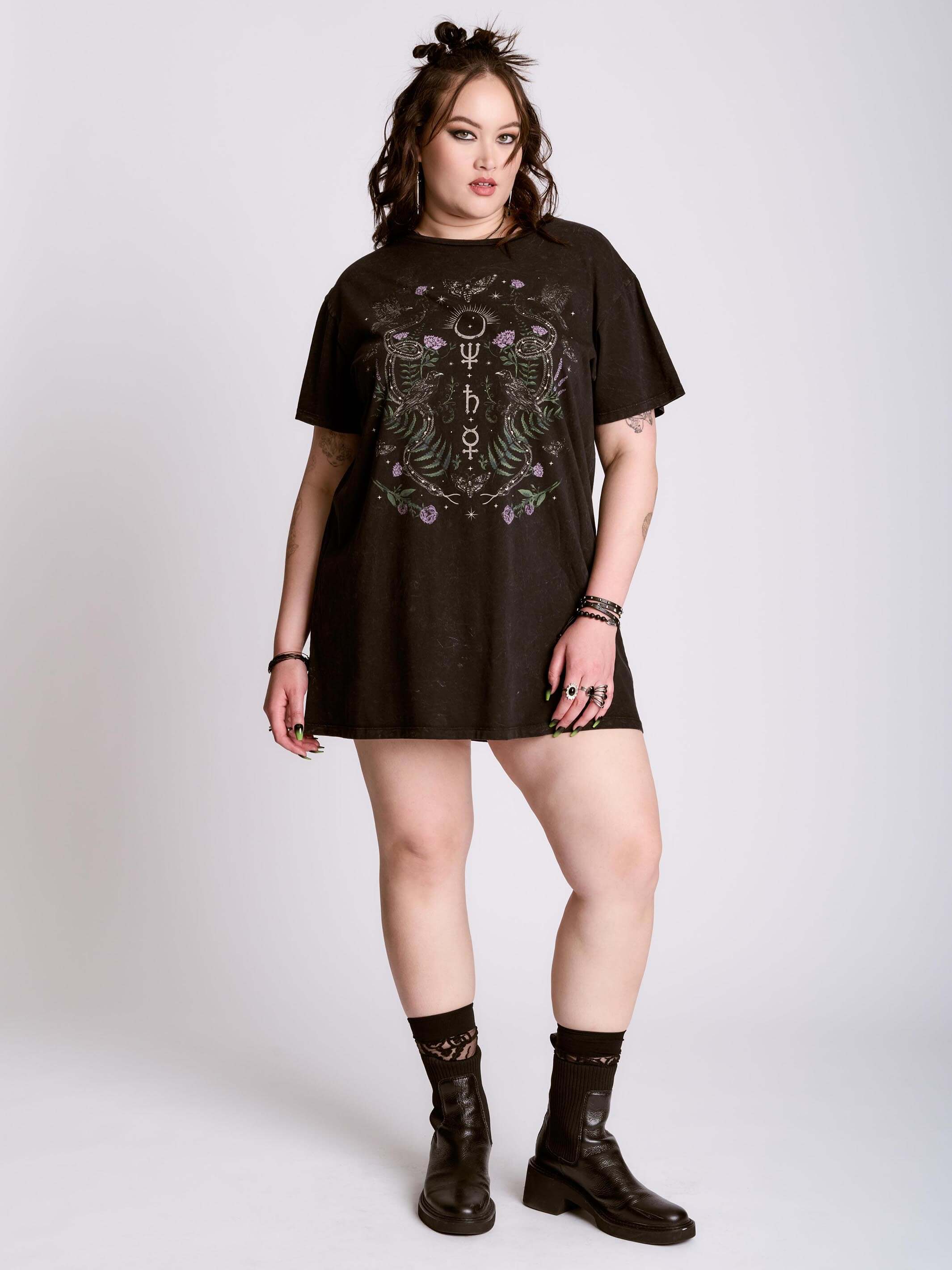 Nocturnal Garden T-shirt Dress
