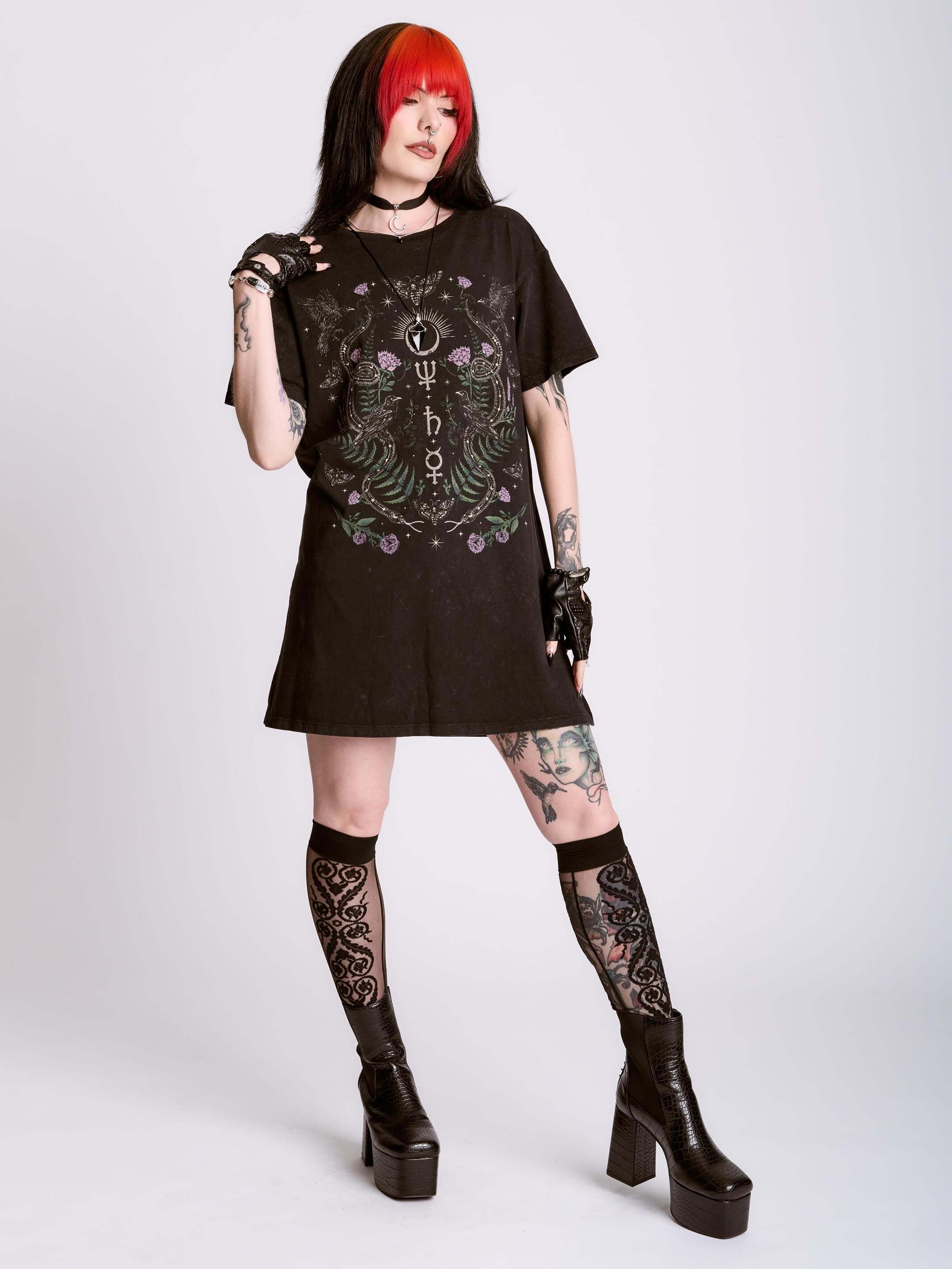Nocturnal Garden T-shirt Dress