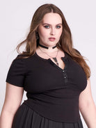 BABY RIB HENLEY TOP