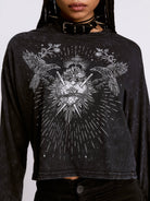 SACRED HEART CROPPED TOP MINERAL WASH