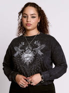 SACRED HEART CROPPED TOP MINERAL WASH