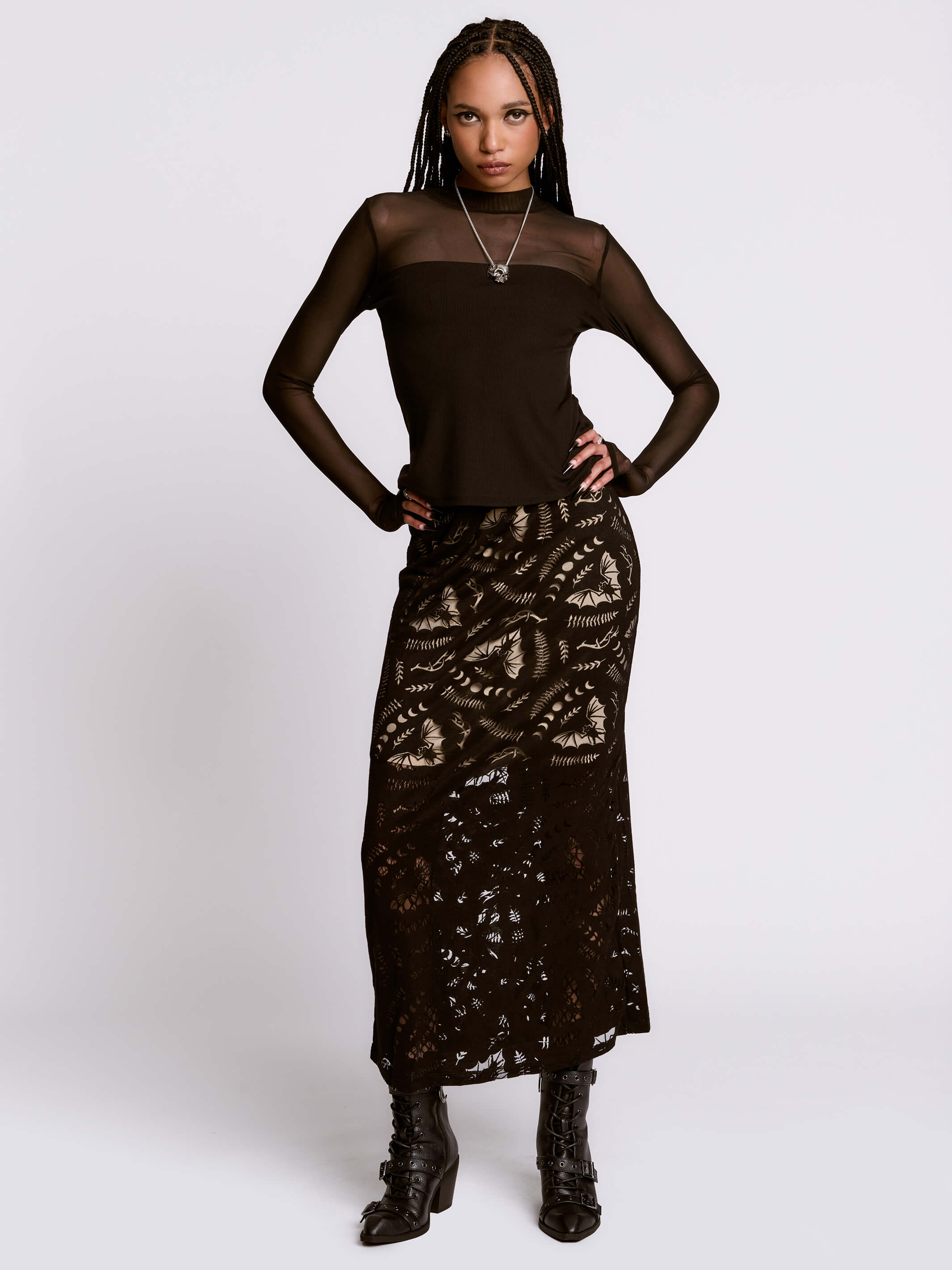 SCORNED BATS MIDI SKIRT
