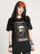 SKELETON SNAKE AND SKULL TAROT T-SHIRT
