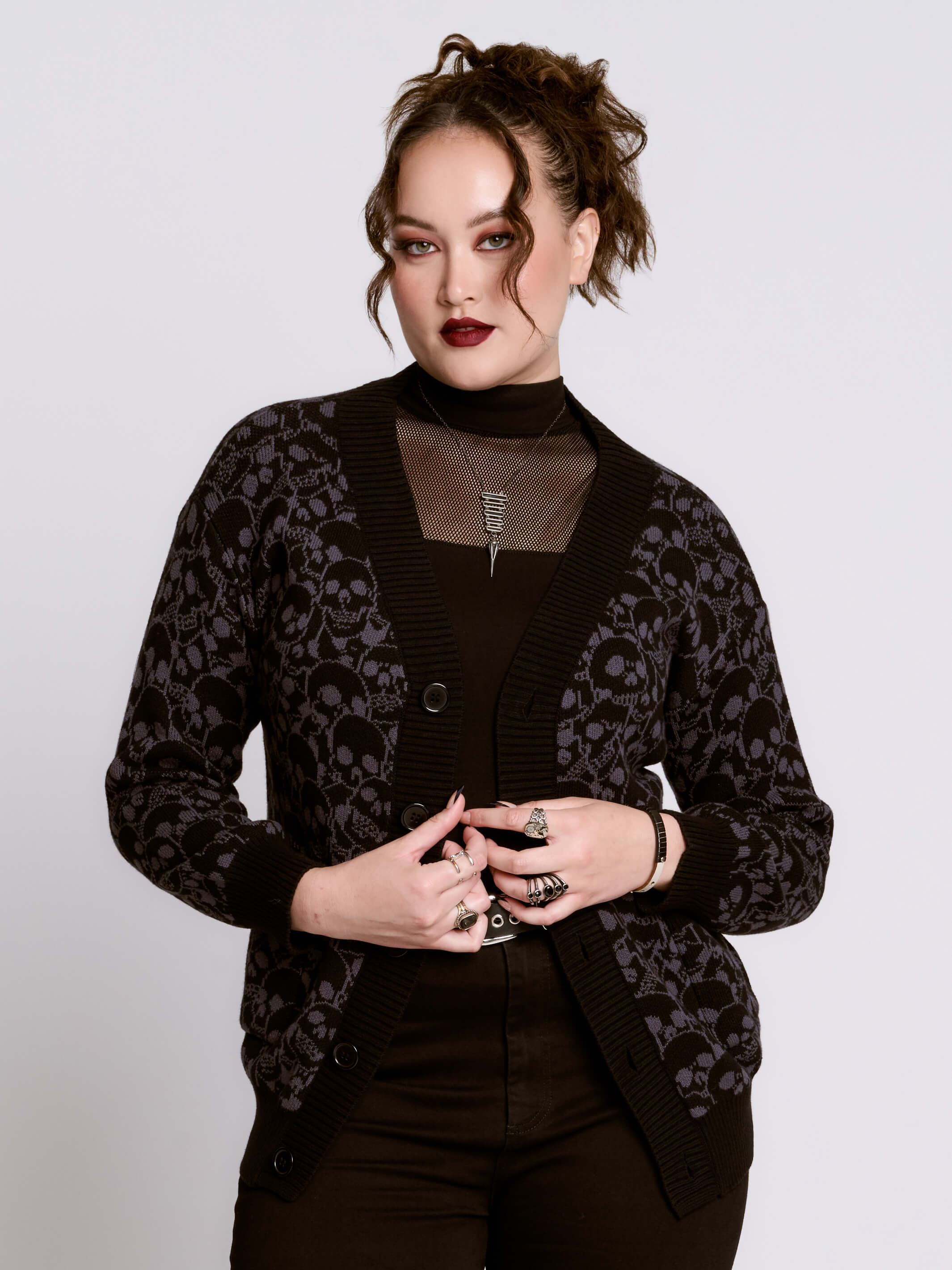 Stacked Skull Cardigan